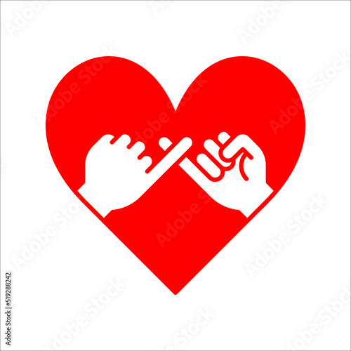 Pinky swear, or pinky promise icon. vector illustration on white background