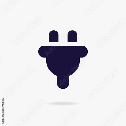 Electric vector plug icon for mobile phone, car charging station, interface symbol, electricity sign, battery sign. Uk electric plug icon. Power energy. 10 eps