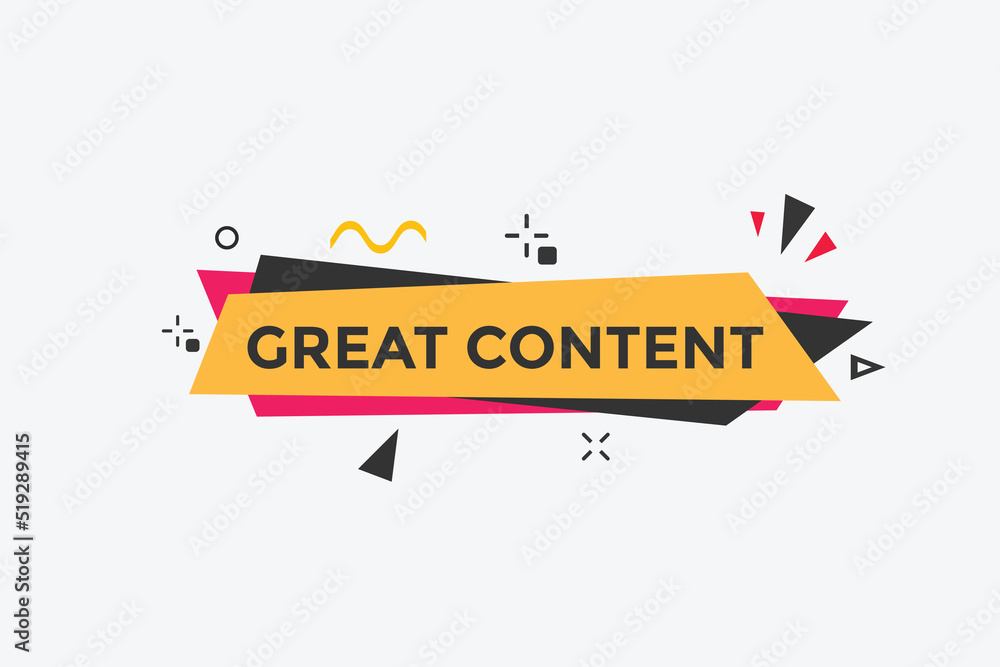 Great content text symbol. Great content text web template Vector Illustration.
