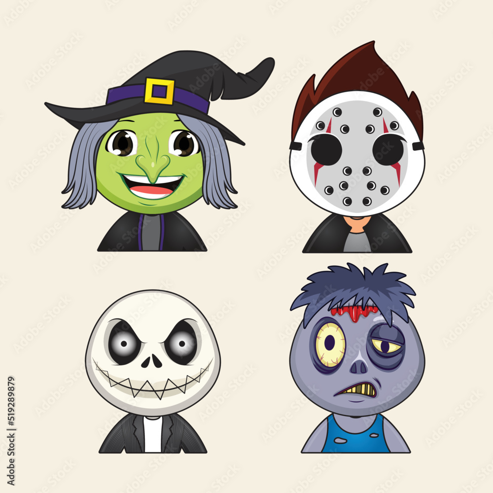 Halloween cartoon emoji vector art Halloween cartoon emoji vector art