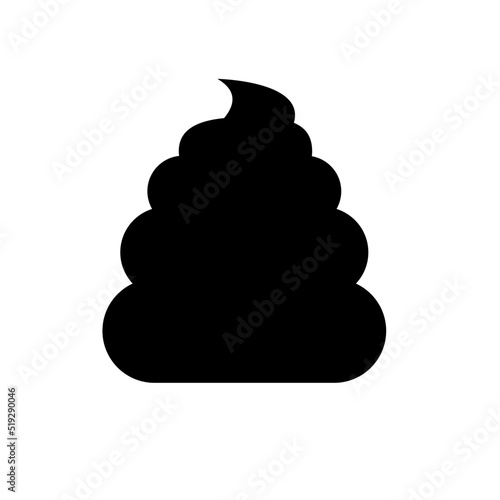 Silhouette poop in black. Vector illustration