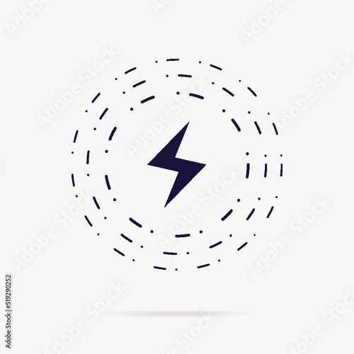 Wireless charging vector icon isolated on white background for fast charge smartphone, wireless technology, thunder energy. Lightning icon 10 eps