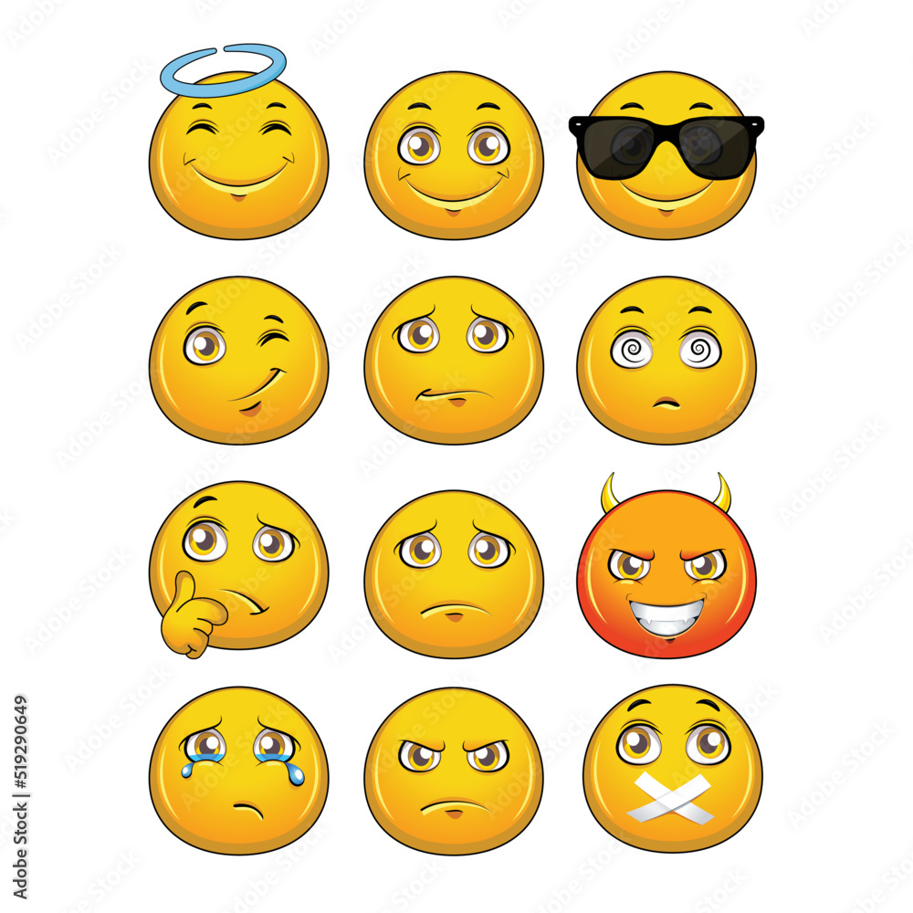 Funny emoji vector art Funny emoji vector art