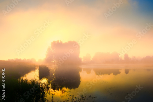 sunrise over the lake