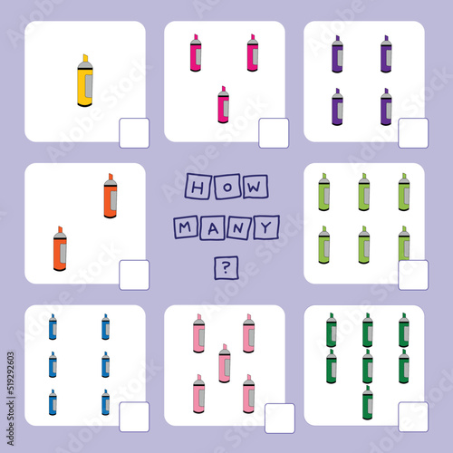 Educational game for children, kids.  Game learning math, counting game, connecting the dots. Vector illustration for print, page