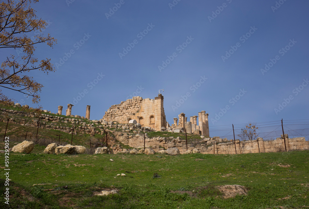 The ancient city of Jerash in the morning in February, Jordan