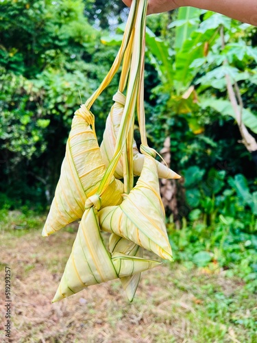 Wallpaper Mural Close up of ketupat with blurred background. Ketupat is traditional food of Malaysia and south of Thailand. It is food for celebrate. Torontodigital.ca