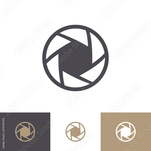 Vector aperture icon set isolated on background. Lens symbol. Camers objective icon. Shutter for photography logo, web design. 10 eps