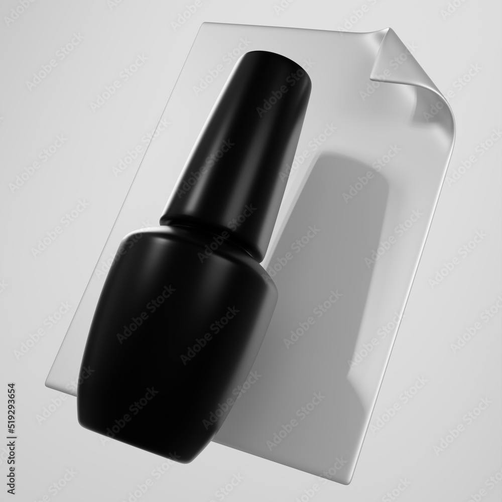 Fototapeta premium Favicon for a nail salon or studio website. Stylish bottle of gel polish. Premium materials. 3d rendering.
