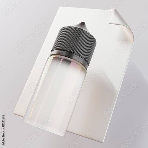 Favicon with vials for smoking mixture. Liquid for vape and electronic cigarettes. A way to quit smoking or reduce harm to health. 3d rendering.