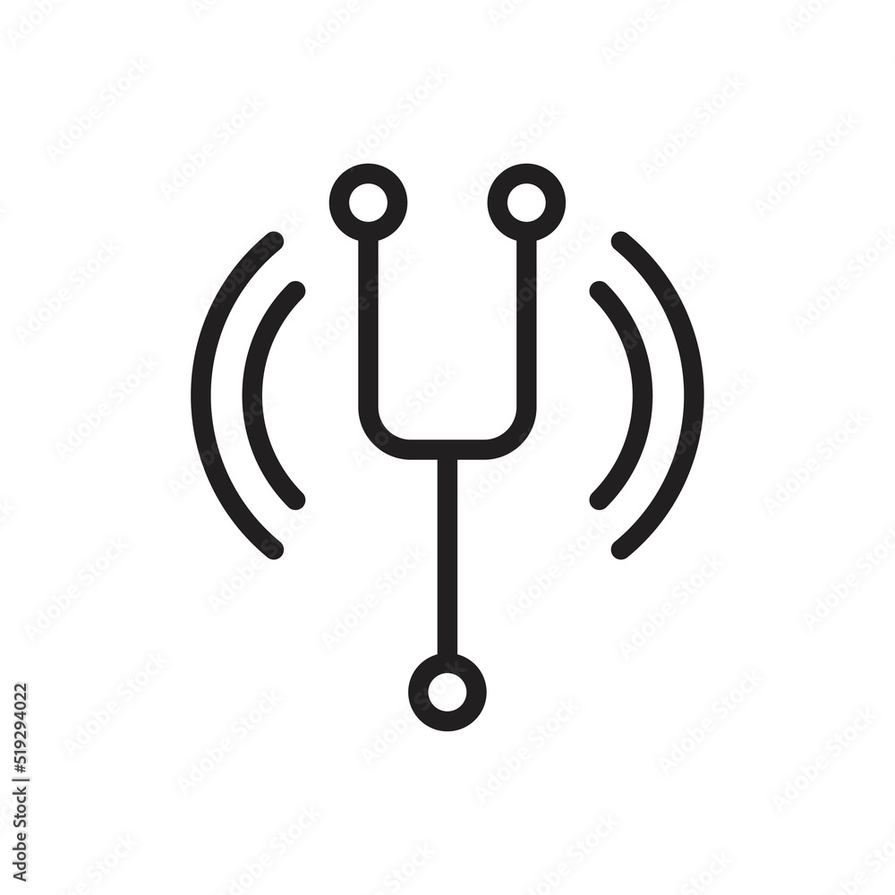 Tuning fork icon design. vector illustration Tuning fork icon design. vector illustration