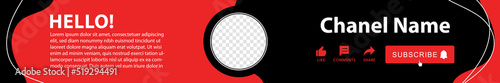 YouTube channel banner designs template. Channel cover design layout illustration vector 