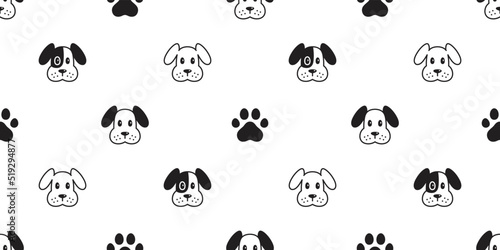 dog seamless pattern french bulldog head paw footprint vector pet puppy breed cartoon repeat wallpaper doodle tile background gift wrapping paper illustration scarf design isolated