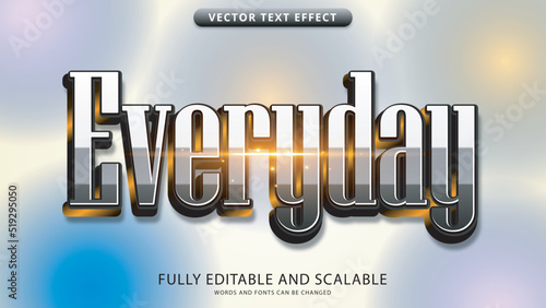 everyday text effect editable with light effect eps file