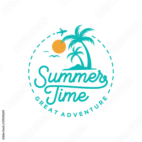 summer beach logo vector illustration