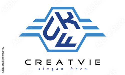 UKF three letter geometrical wings logo design vector template. wordmark logo | emblem logo | monogram logo | initial letter logo | typography logo | business logo | minimalist logo |