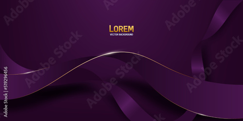 luxury purple abstract background combine with golden lines element