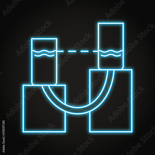 Communicating vessels neon icon in line style