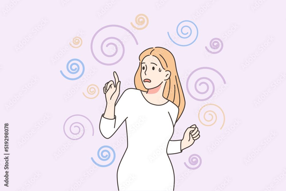 Stressed woman suffer with repetitive thoughts Stressed woman suffer with repetitive thoughts
