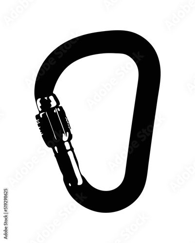 Climbing Carabiner vector silhouette