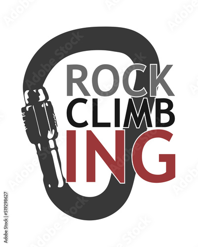 Rock Climbing carabiner vector Logo 