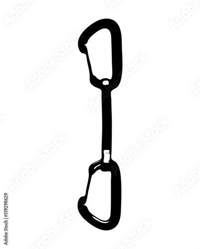 Quickdraw climbing silhouette vector 
