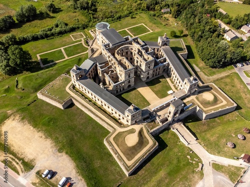 Krzyztopor Castle in Ujazd is a ruin full of magic and mystery lost among the fields and hills of Opatów Land, Poland photo