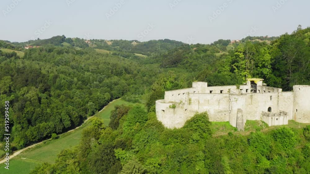 Aerial view of Novigrad na Dobri fort in Croatia Aerial view of Novigrad na Dobri fort in Croatia
