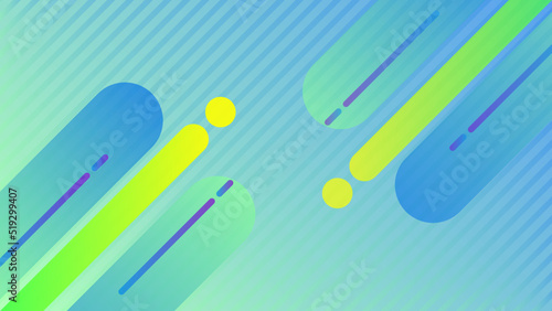 ポップな線の幾何学背景　青系　サイズ比率16:9