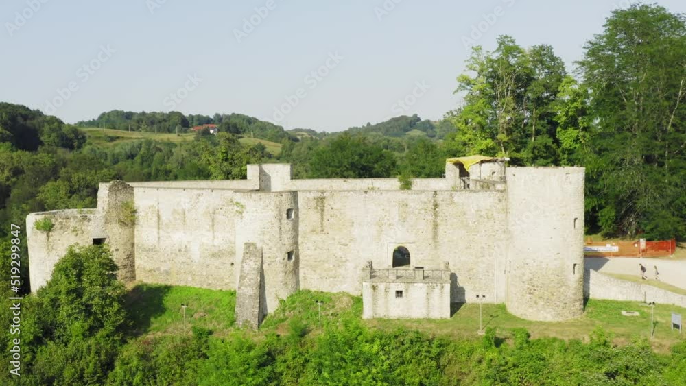 Aerial view of Novigrad na Dobri fort in Croatia Aerial view of Novigrad na Dobri fort in Croatia