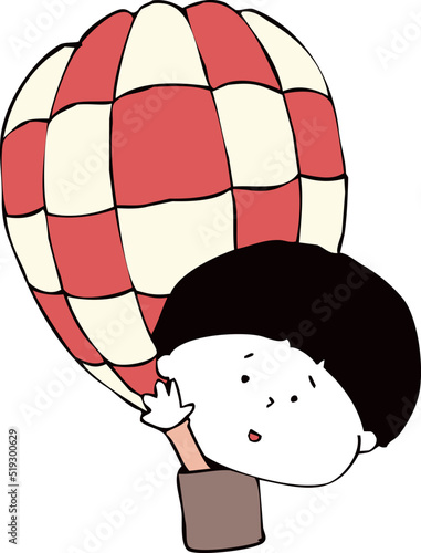 気球に乗った少年