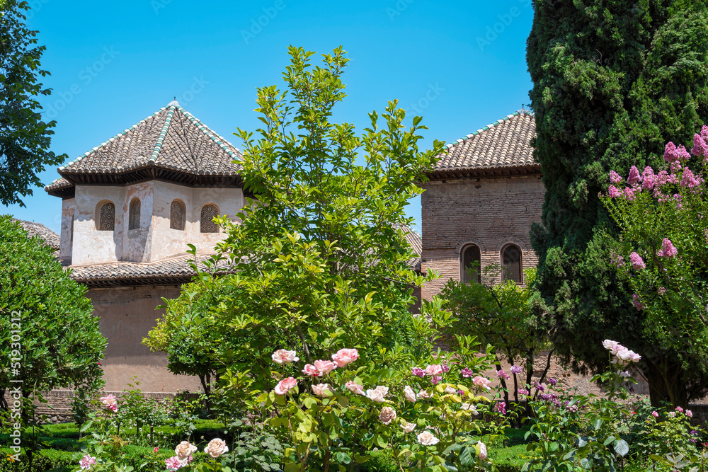 Jardines del Generalife en la Alhambra de Granada, España