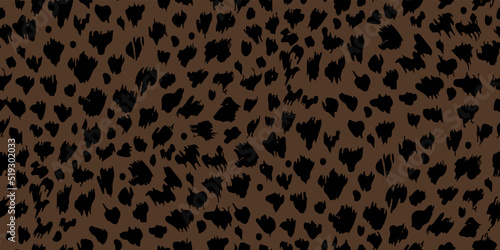 Leopard skin texture. Animal background. Seamless pattern for your design. Vector illustration