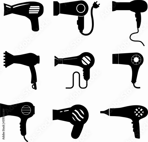 hair dryer badges,beauty salon, logo