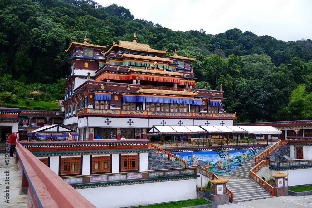 Fototapeta premium 17 June 2022, Gangtok, Sikkim, Ranka (Lingdum or Pal Zurmang Kagyud), Golden Temple, Monastery in Gangtok.
