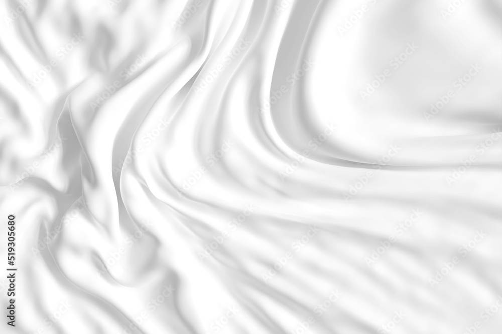 Fototapeta premium White silk background texture in abstract fabric folds, satin cloth or material for luxury elegant website or background designs. 3d rendering