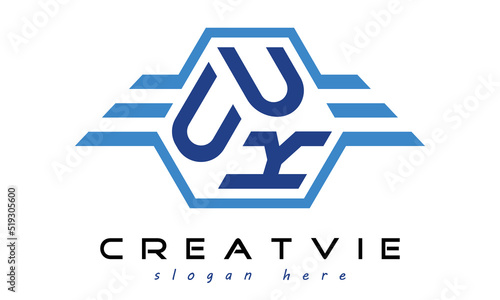 UUK three letter geometrical wings logo design vector template. wordmark logo | emblem logo | monogram logo | initial letter logo | typography logo | business logo | minimalist logo |
