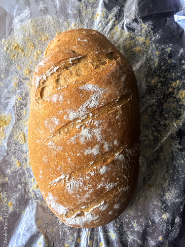 Freshly baked homemade bread is delicious and beautiful with a crispy crust