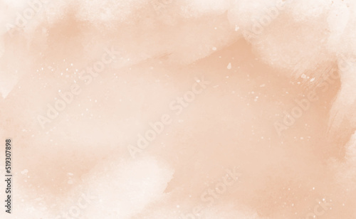 Peach abstract watercolor texture background. Vector beige watercolour pattern. Pastel watercolor brush texture. Autumn water color background