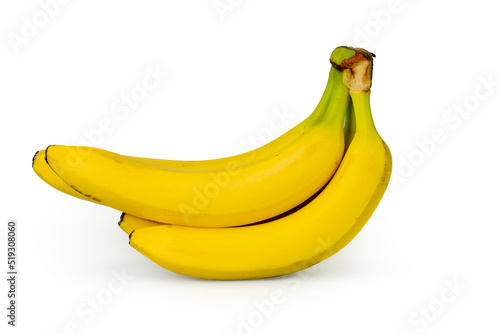 Bunch of fresh bananas isolated on white background - stock photo