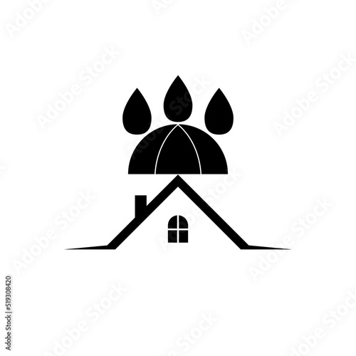 Waterproof house logo. Waterproofing home icon isolated on white background