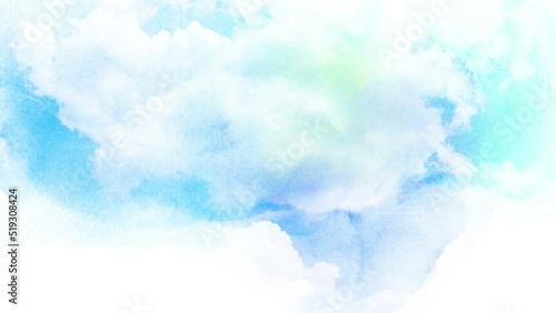 Artistic natural painting watercolor sky with cloud. Ultra UHD 4k time lapse footage.