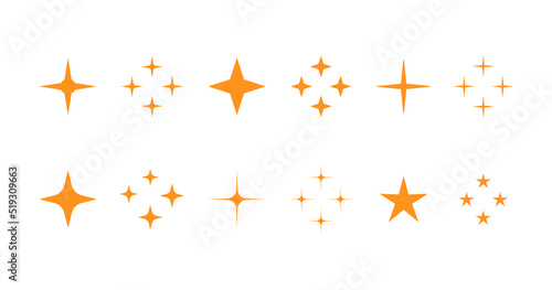 Flat sparkles icon symbol illustration collection