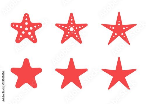 Flat starfish icon symbol illustration
