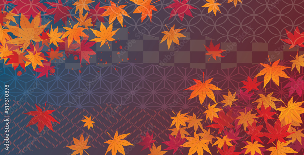 秋の紅葉和風背景
秋の紅葉和風背景