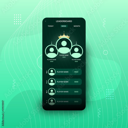 Colorful Game leaderboard with abstract background