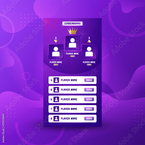 Colorful Game leaderboard with abstract background photo