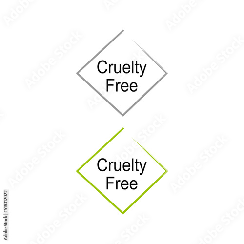 Cruelty Free Simple Design Badges isolated On White