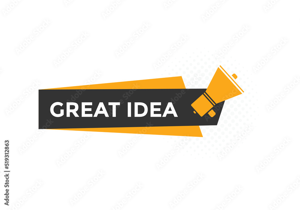 Great idea text symbol. Great idea text web template Vector Illustration.
Great idea text symbol. Great idea text web template Vector Illustration.