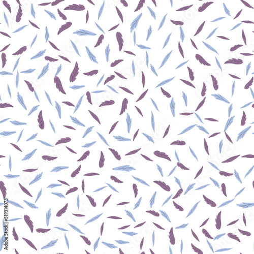 Seamless abstract pattern on white background. Beautiful composition with abstract leaves.